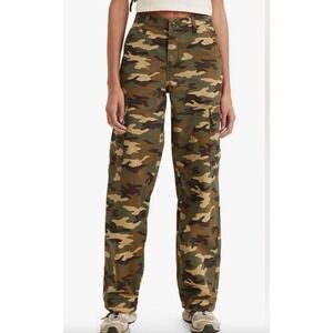 Levis 94 Baggy‎ Cargo Pants Womens 25 Camouflage High Rise Wide Leg A4707-0012